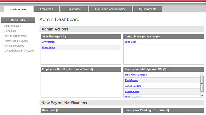 HR Administrator Dashboard - Employee Onboarding Software